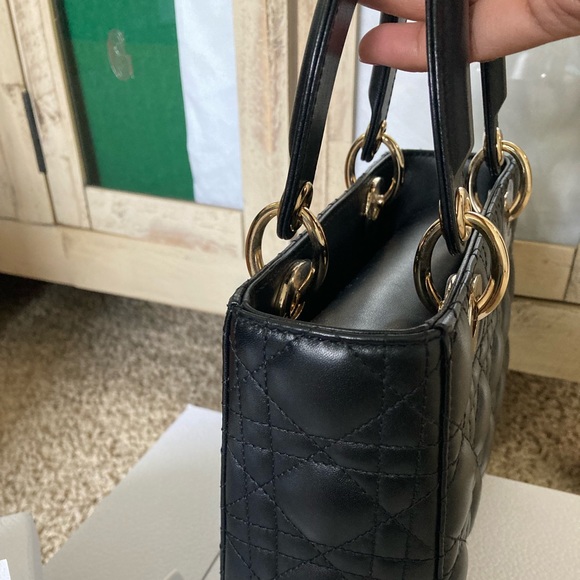 Small Lady Dior My ABCDIOR Bag in Noir with Tonal Enamel D. I. O. R. Charms - Picture 15 of 16